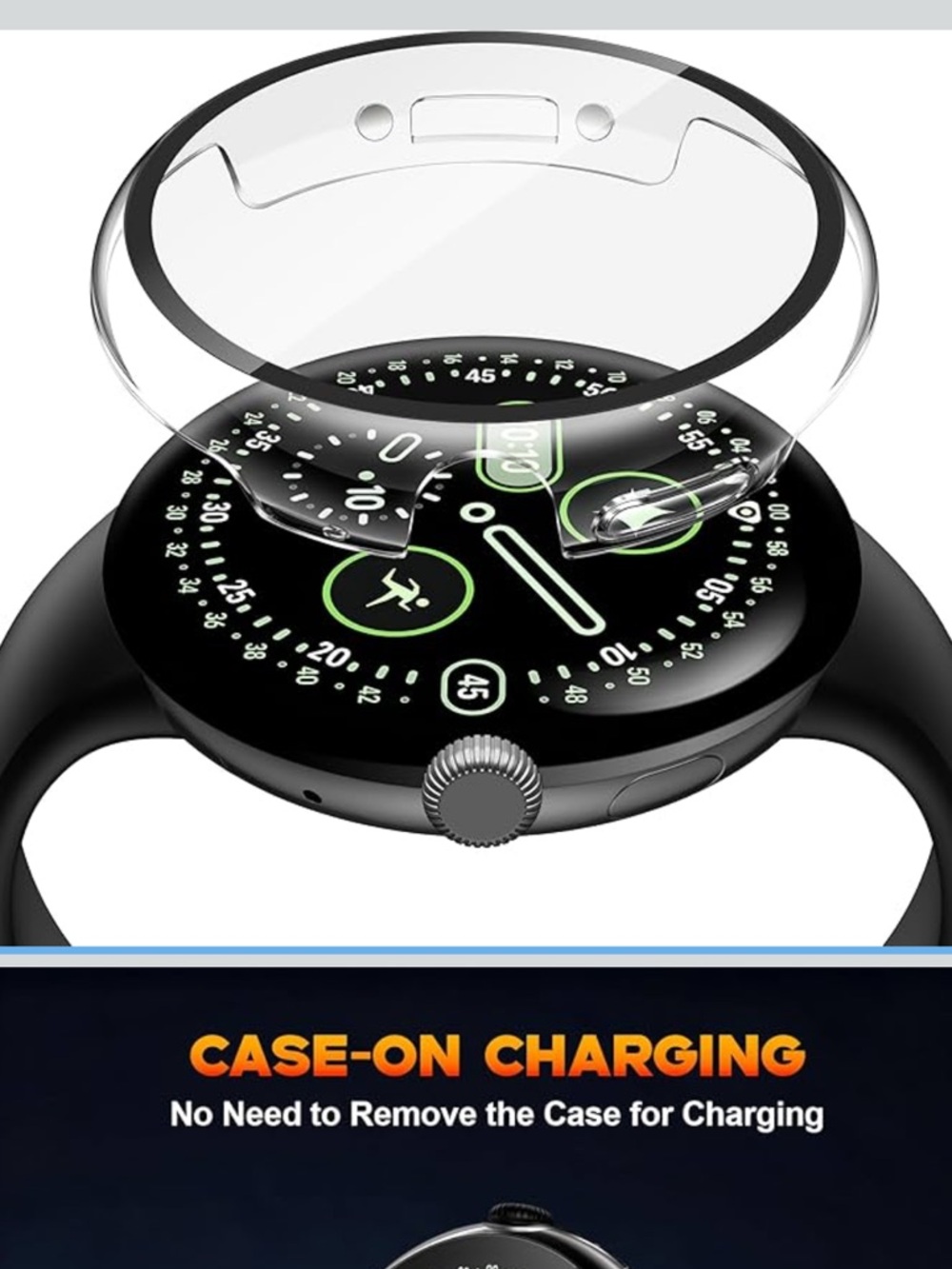 Google Pixel Watch 4,  2-Pack Shockproof Clear Case Screen Protector New Set
